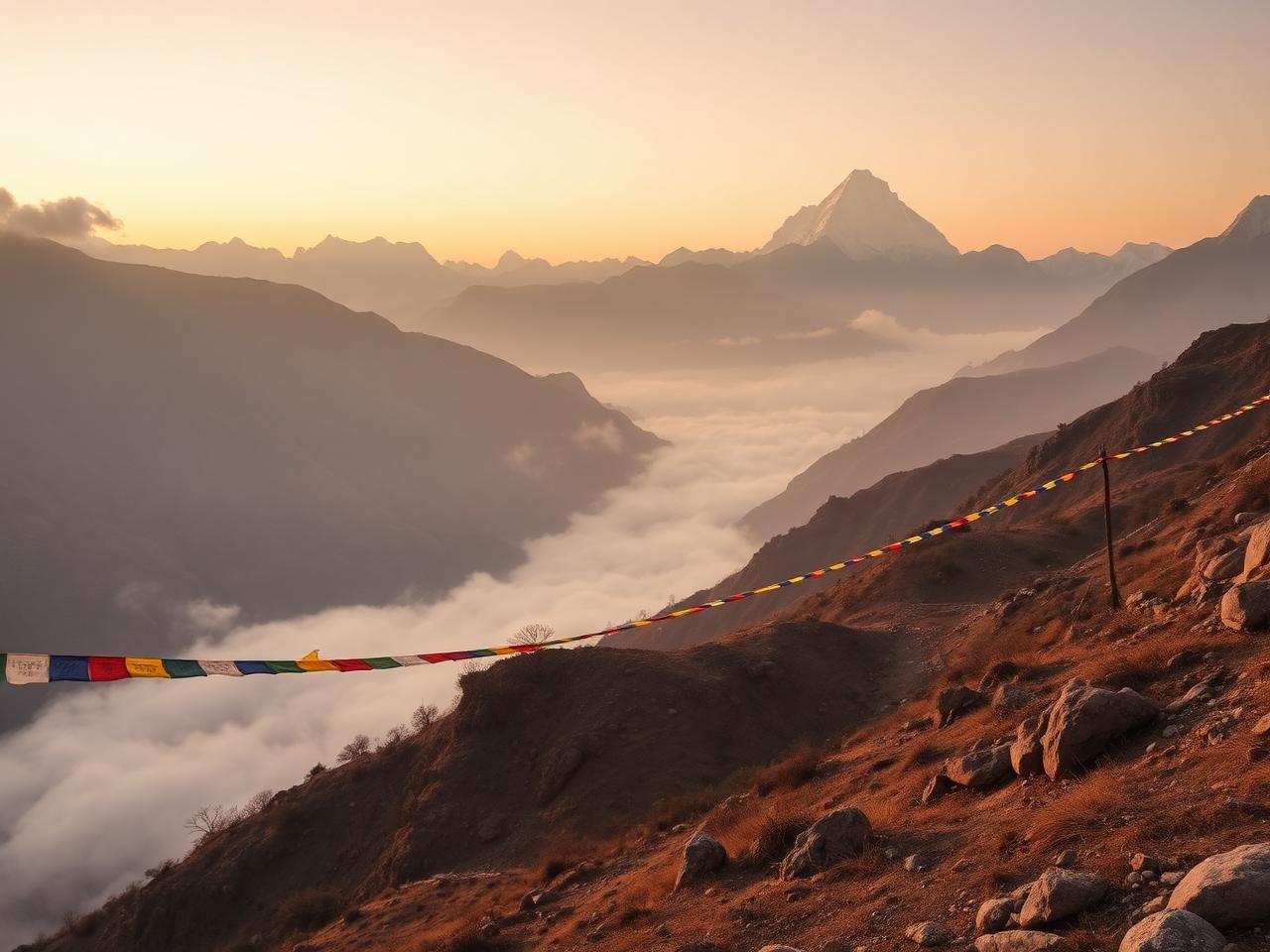 Himalayan peaks at dawn